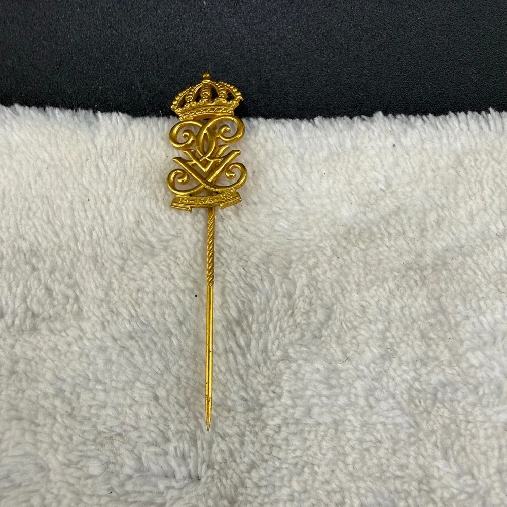 Vintage Sporrong & Co Stick Pin Heraldic  Crown Monogram Dated 1938